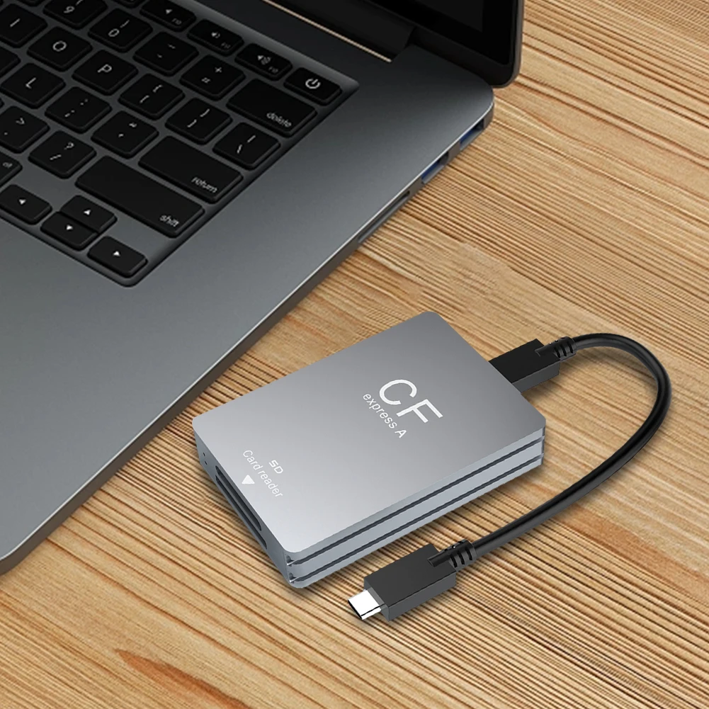 2-in-1 CFexpress Type A &SD Card Reader CF Express Card Reader Type A Adapter USB 3.2 10Gbps with USB C To USB C/A Cable for SLR