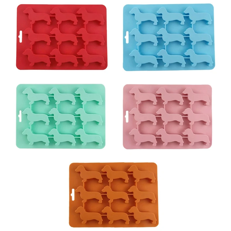 Silicone Dachshund Puppy Shaped Ice-Cube Chocolate Cookie Mold DIY Home Ice Tray,Kitchen Tools Silicone Mold