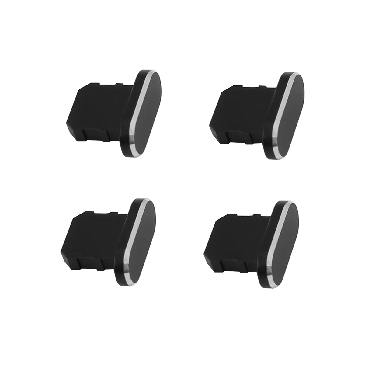 4 Pieces Anti Dust Plugs Charging Port Stopper Cap Soft Housing Slim Case Cover for iPhone for iPhone 13/12/11-Black HGC