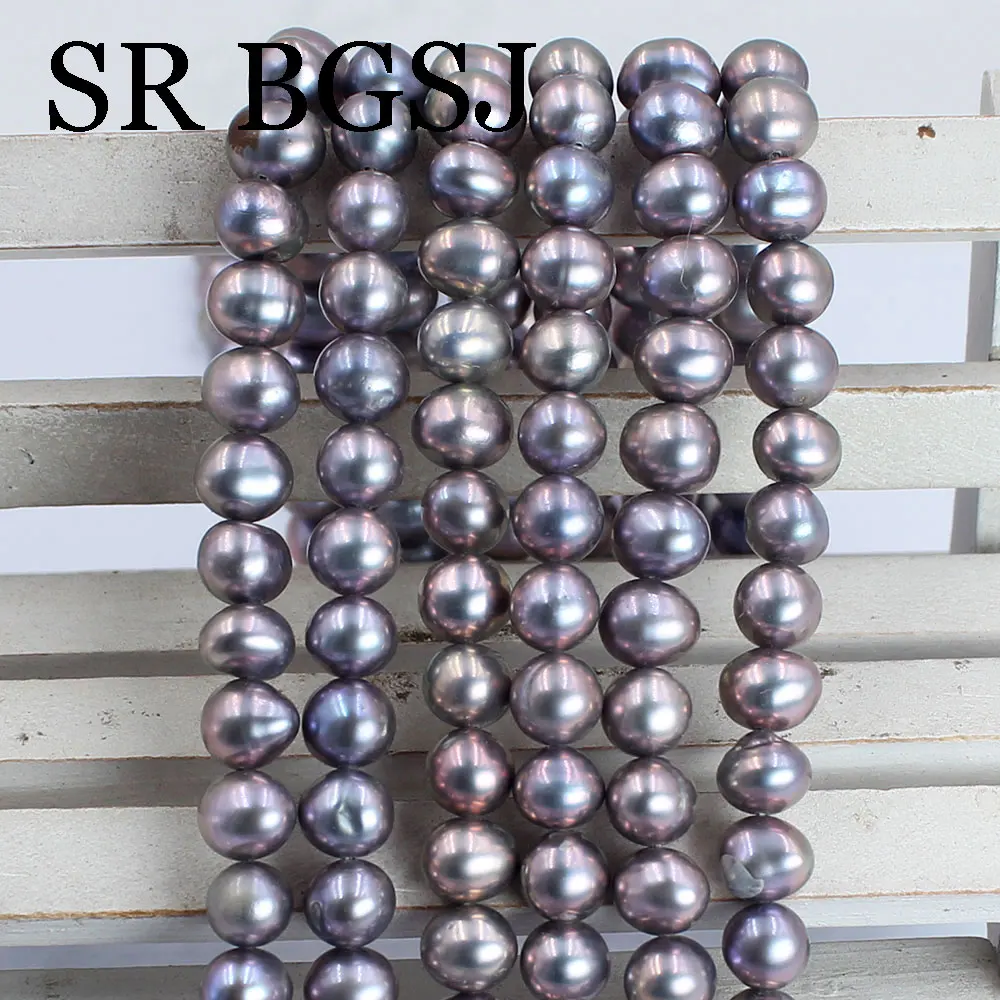 6-7mm Round Dark Gray Natural Freshwater Pearl High Quality Beads For Jewelry Making Fit DIY Women Bracelet Necklace Earrings