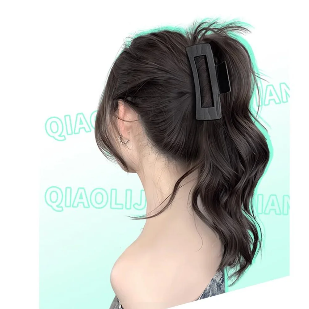 Perruque synthétique Y2K Hotties pour filles, longue, moelleuse, bouclée, queue de cheval haute, Extensions de cheveux élégantes pour femmes, demi-cascade à clipser