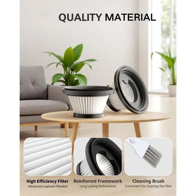 BAAM-مرشحات مكنسة بديلة قابلة للغسل وإعادة الاستخدام مكونة من 6 قطع للمكنسة الكهربائية ذات القوة الحصانية