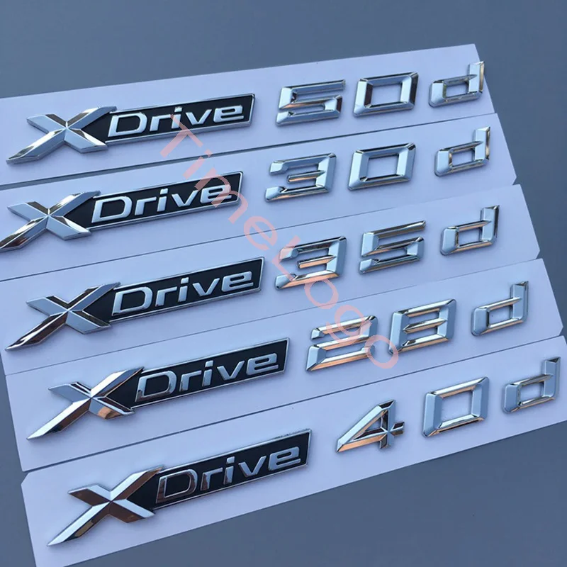 1PC XDrive 18d 20d 28d 30d 35d 40d 48d 50d for BMW X1 X3 X4 X5 X6 X7 Car Fender Emblem Badge Trunk Sticker