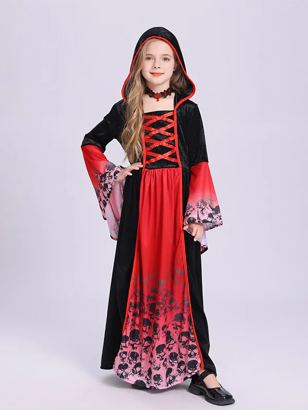 Koninklijke Heksenkostuum Meisjes Par Stage Performance Kleding Halloween Cosplay Outfit Chinese fabrikant 2025, lente