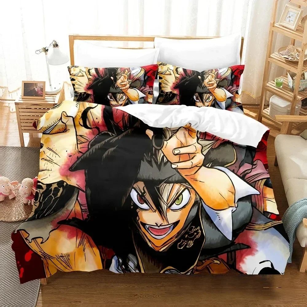 

New 3D Printed Black Clover Bedding Set Anime Asta Duvet Cover Double Twin Full Queen King Adult Kids Bedclothes Quilt Cover