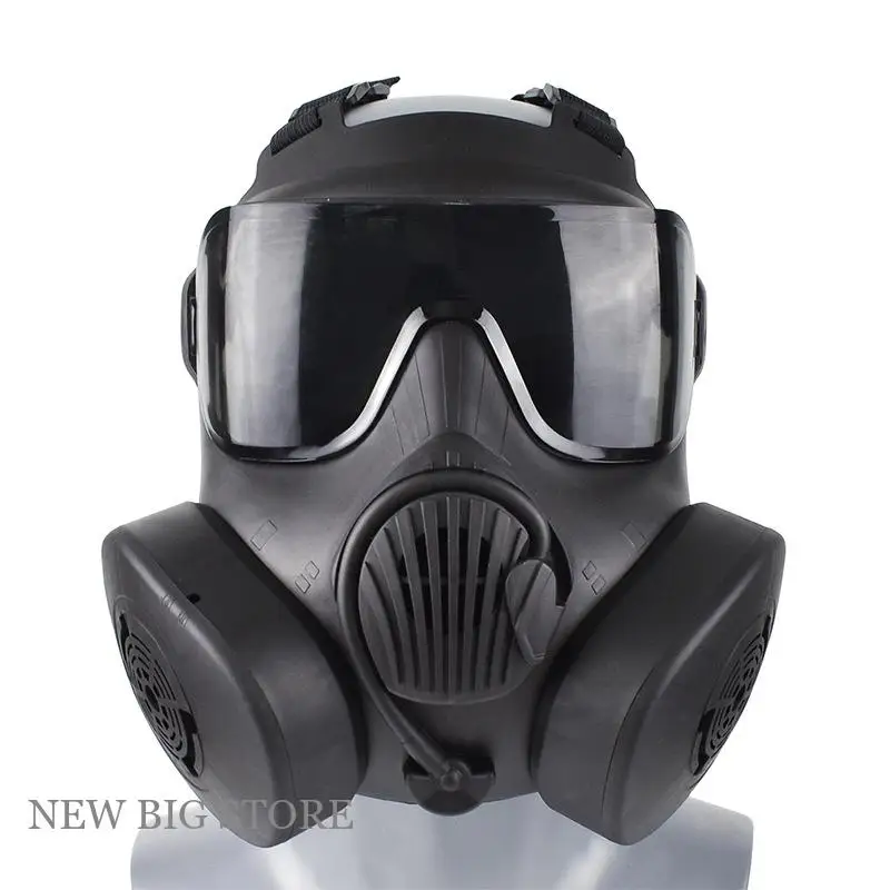 Tactical Respirator Mask M50 Double fan Gas Full Face Gas Mask for Airsoft Shooting Hunting Riding Outdoor CS Game Cosplay