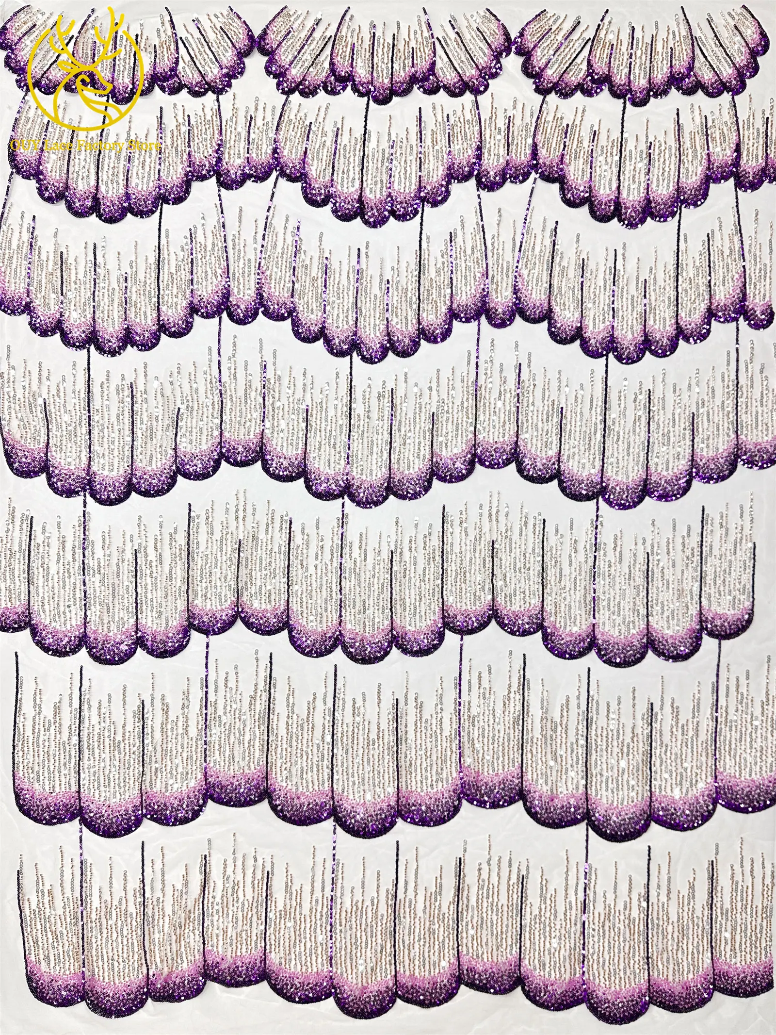 2026 Neues Design Elegante Modische Afrikanische Pailletten-Perlen-Spitzenstoffe Nigerianische Französische Tüll-Stickerei-Spitze für Braut- und Hochzeitskleidung – Detail 12