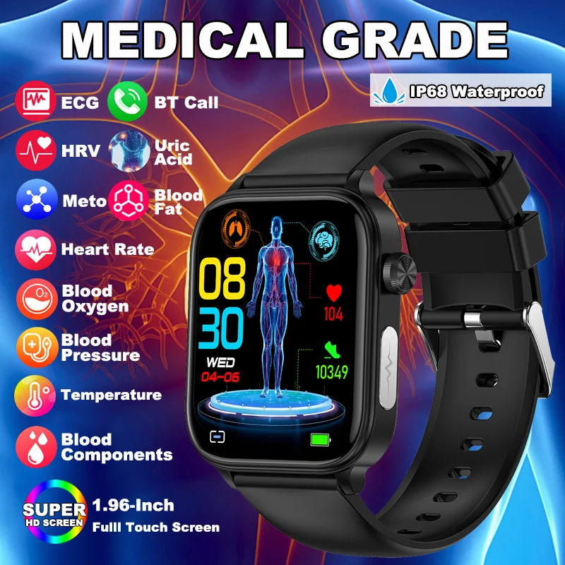 

LIGE 2025 New ECG+PPG Medical Grade Smart Watch Men Women Blood Lipid Uric Acid Female Menstrual Health Tracker Smartwatches