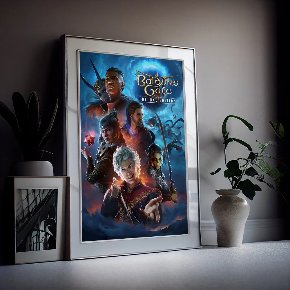 B-Baldur S Gate 3 Game Classic Vintage Posters HD Quality Wall Art Retro Posters for Home Room Wall Decor