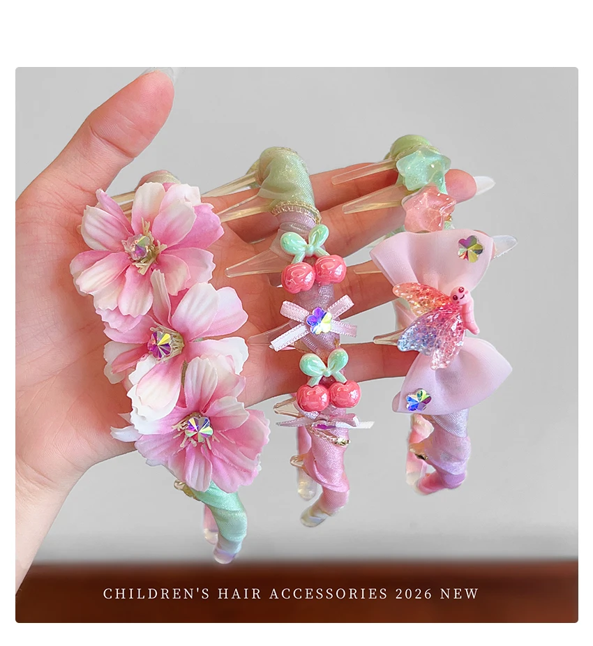 Mädchen Haarreif mit Zahngriff, niedliches 3D-Harzdekor, rutschfester Stoff-Haarreif für Kleinkinder, Kinder-Party-Haaraccessoires, Geschenk – Detail 7