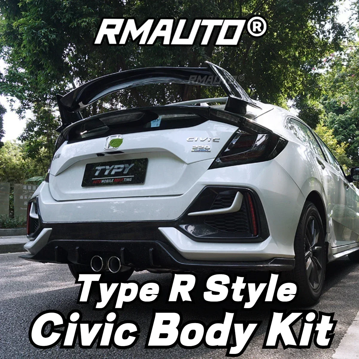 Civic Type R TR Style Spoiler Rear Trunk Wing Lip Spoiler Racing For Honda Civic Sedan Hatchback 2016-2021 Accessories Body Kit