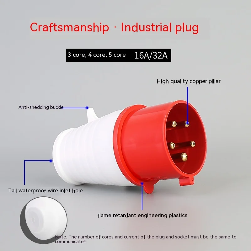 Industrial Plug And 3P 4P 5Pin Electrical Connector 32A IP44waterproof Wall Mounted Socket MALE FEMALE 220V 380V