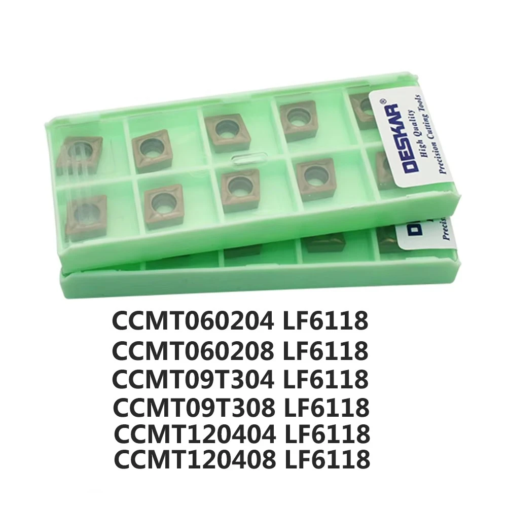 10pcs CCMT060204 CCMT09T304 CCMT120404 LF6118 100% original Carbide Blades Cutter CNC Lathe Turning Tool For Stainless Steel