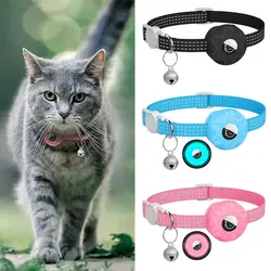 Pet Collar With GPS Tracker Box Reflective Adjustable Collar For Cat Puppy Anti-lost Collar For Apple Airtags Holder For AirTag