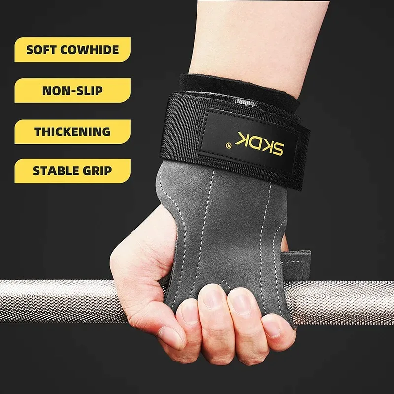 

Gym Grips Palm Guards Cowhide Palm Protector Weightlifting Gymnastics Workout Gloves Grips Fitness Training Equipment