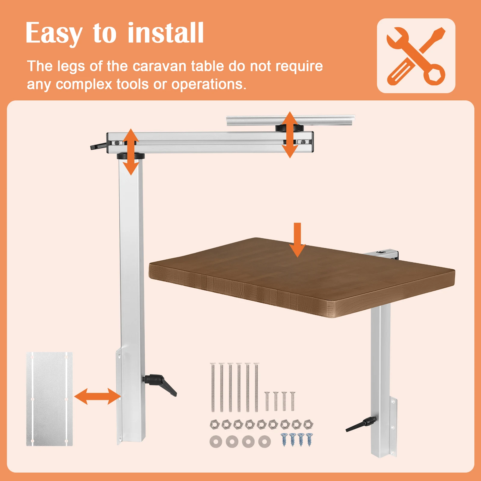 

RV Adjustable Table Leg Aluminum Alloy Removable RV Table Leg Folding Table Leg for RV Marine Campervans Motorhome