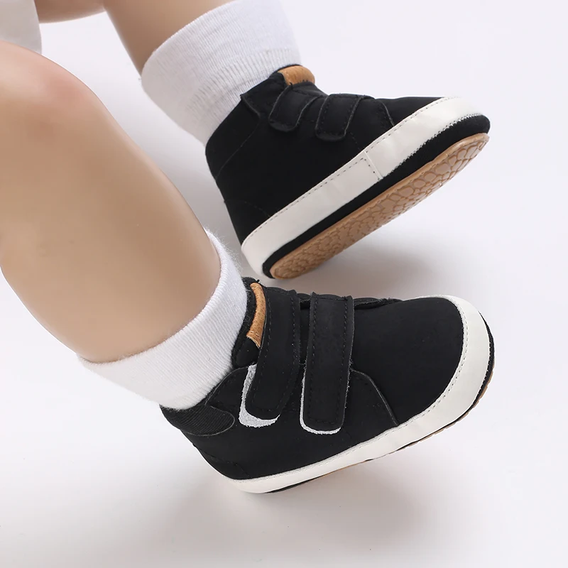 Modische und schlichte High-Top-Schuhe aus Stoff für Frühling und Herbst, bequeme Baby-Laufschuhe mit weicher Sohle. – Detail 7