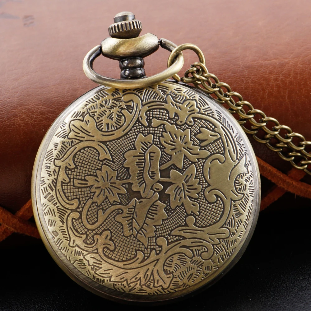 Montre de poche à quartz évidée avec pendentif collier, horloge bijoux, dessin animé mignon, conte de nickel é, princesse bonhomme de neige, rétro