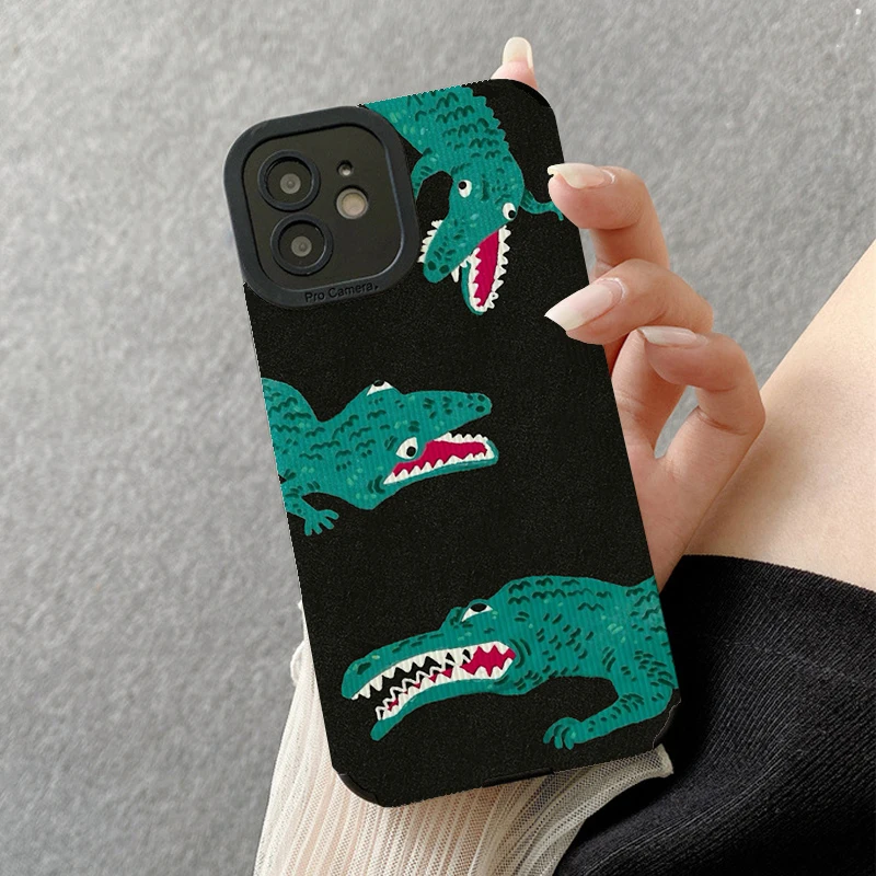 Cute Cartoon Crocodile Phone Case for Iphone 11 Pro Max 12 13 Iphone 14 Pro Max Iphone 15 Pro Max Case