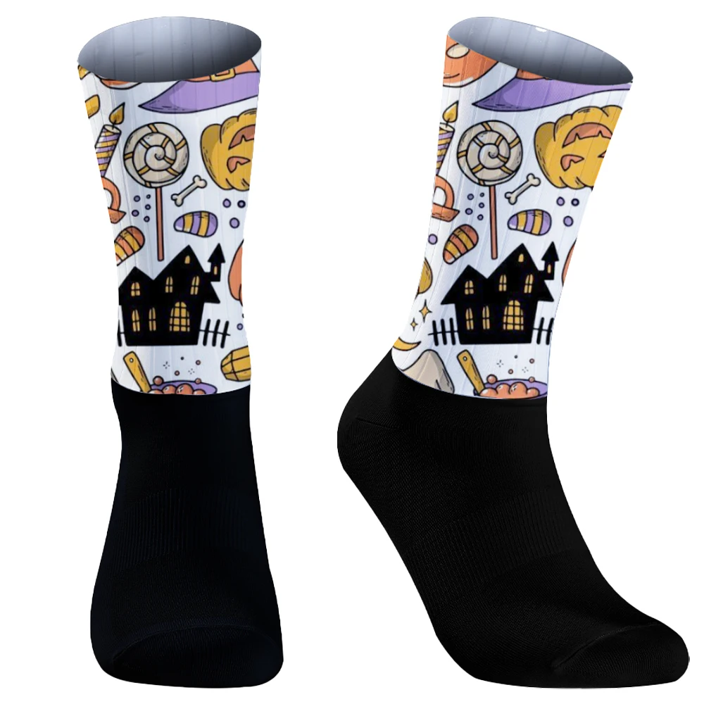 Chaussettes de compression respirantes et amortissantes pour le cyclisme, le basket-ball, la randonnée, la course à pied, les sports d'élite, Halloween, nouveau, 2024