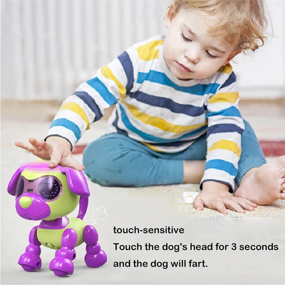 Bambini Educazione precoce Registrazione intelligente Cane Rilevazione tattile Canto Giocattoli Giocattolo interattivo per bambini Cane robot con illuminazione