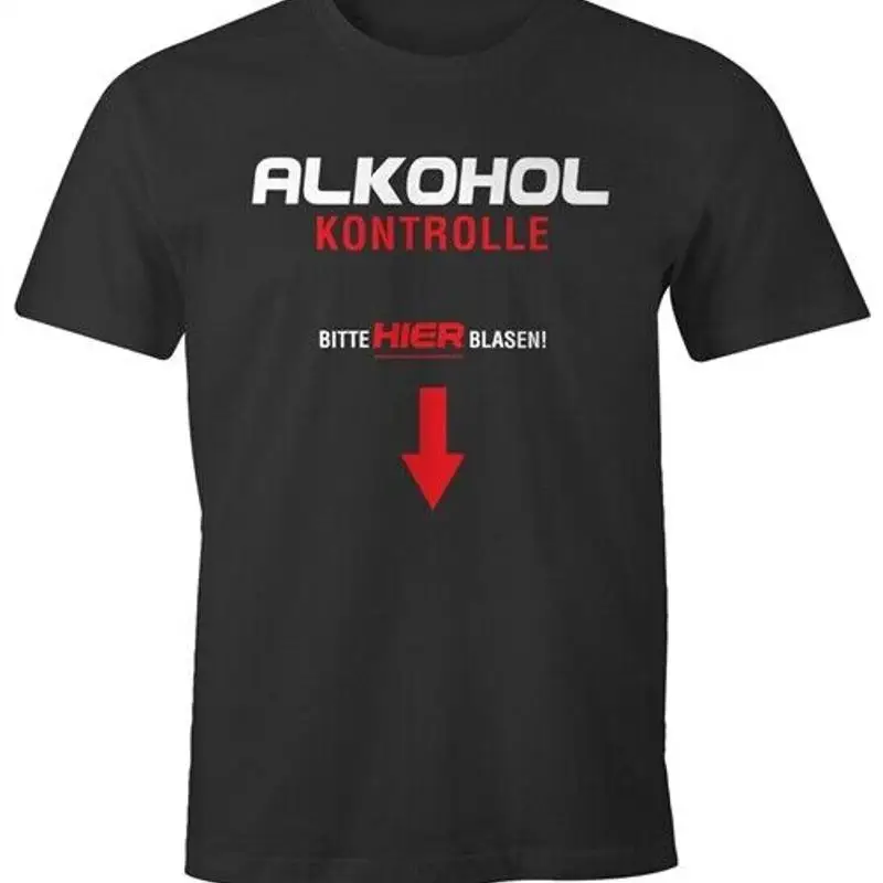 تي شيرت رجالي للتحكم في الكحول - يرجى ضربة هنا قميص شرب مضحك للشرب