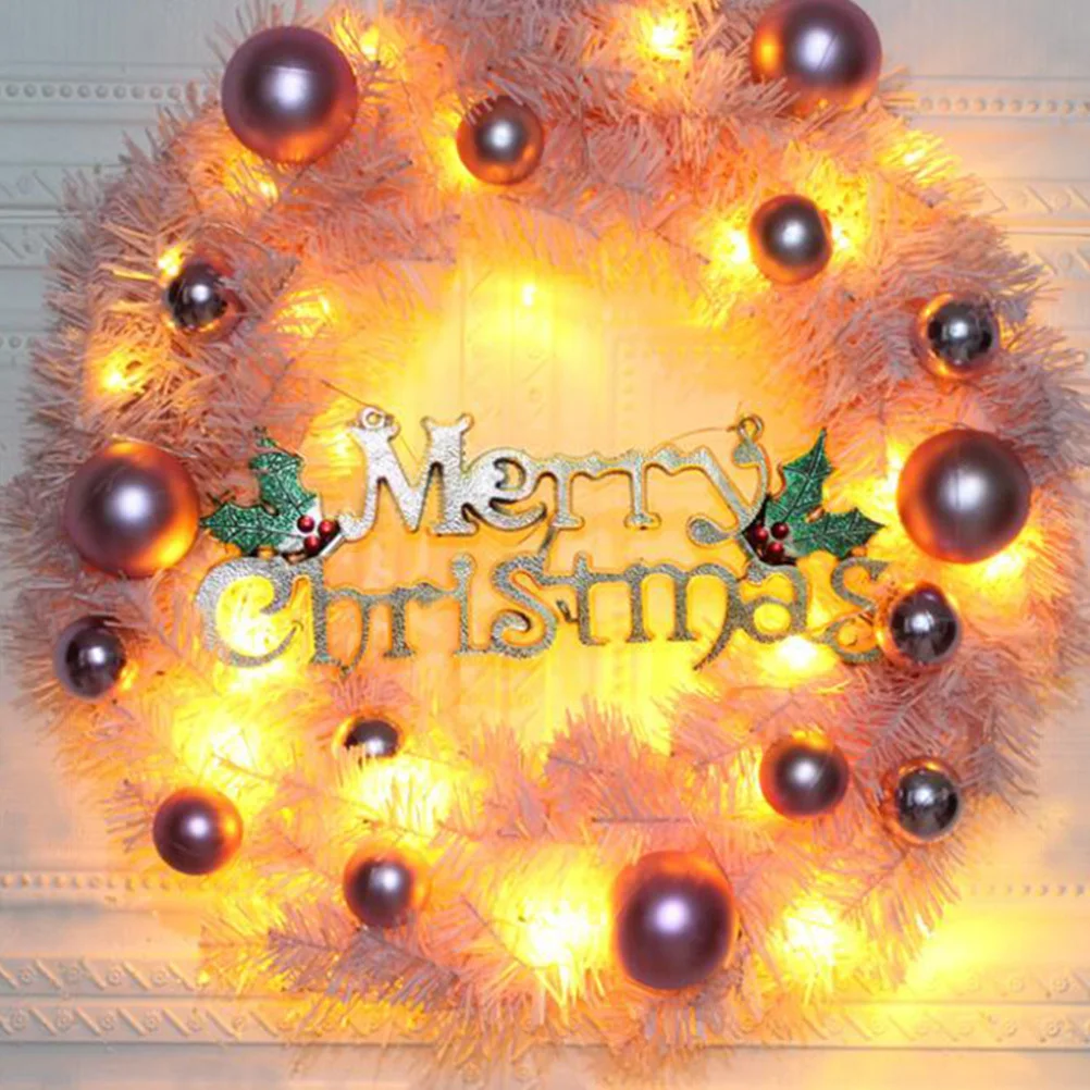 

1 pc 30Cm Wreath Led Lighted Hanging Decor For Home Door Wall Garden Cafe Restaurant Party Holiday Decoration