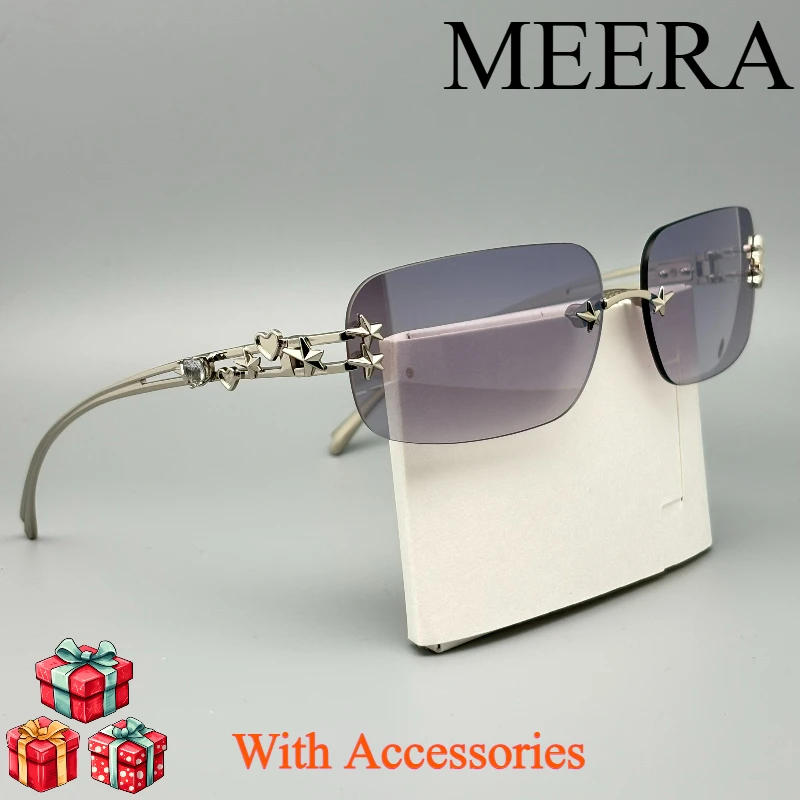 

2025 GM New Fashion Vintage titanium Retro rimless Sunglasses Luxury Designed Women Men Top Quality Outdoor Sunglasses Glitte