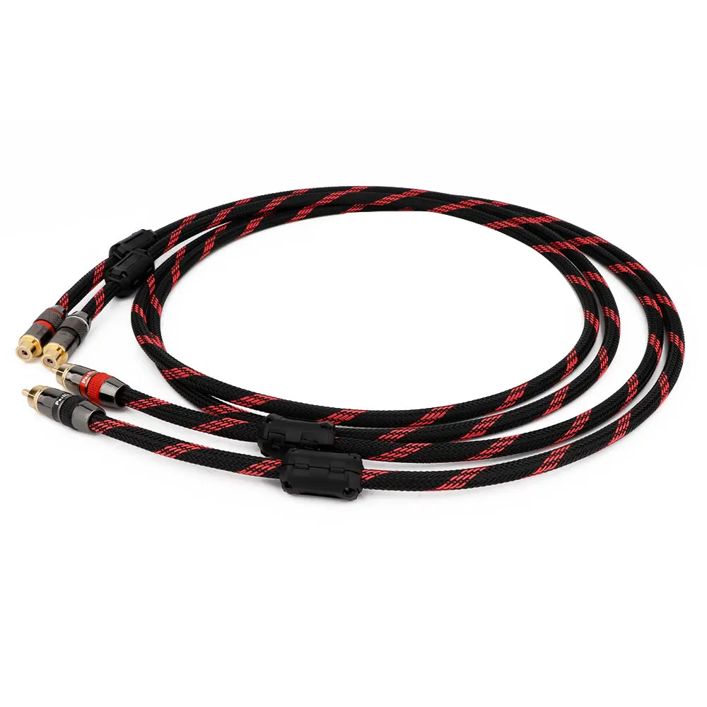 Пара Hi-Fi Audio посеребренных соединительных видеопровод RCA с позолоченными разъемами RCA «папа-мама» Пара Hi-Fi Audio посеребренных соединительных видеопровод RCA с позолоченными разъемами RCA «папа-мама»