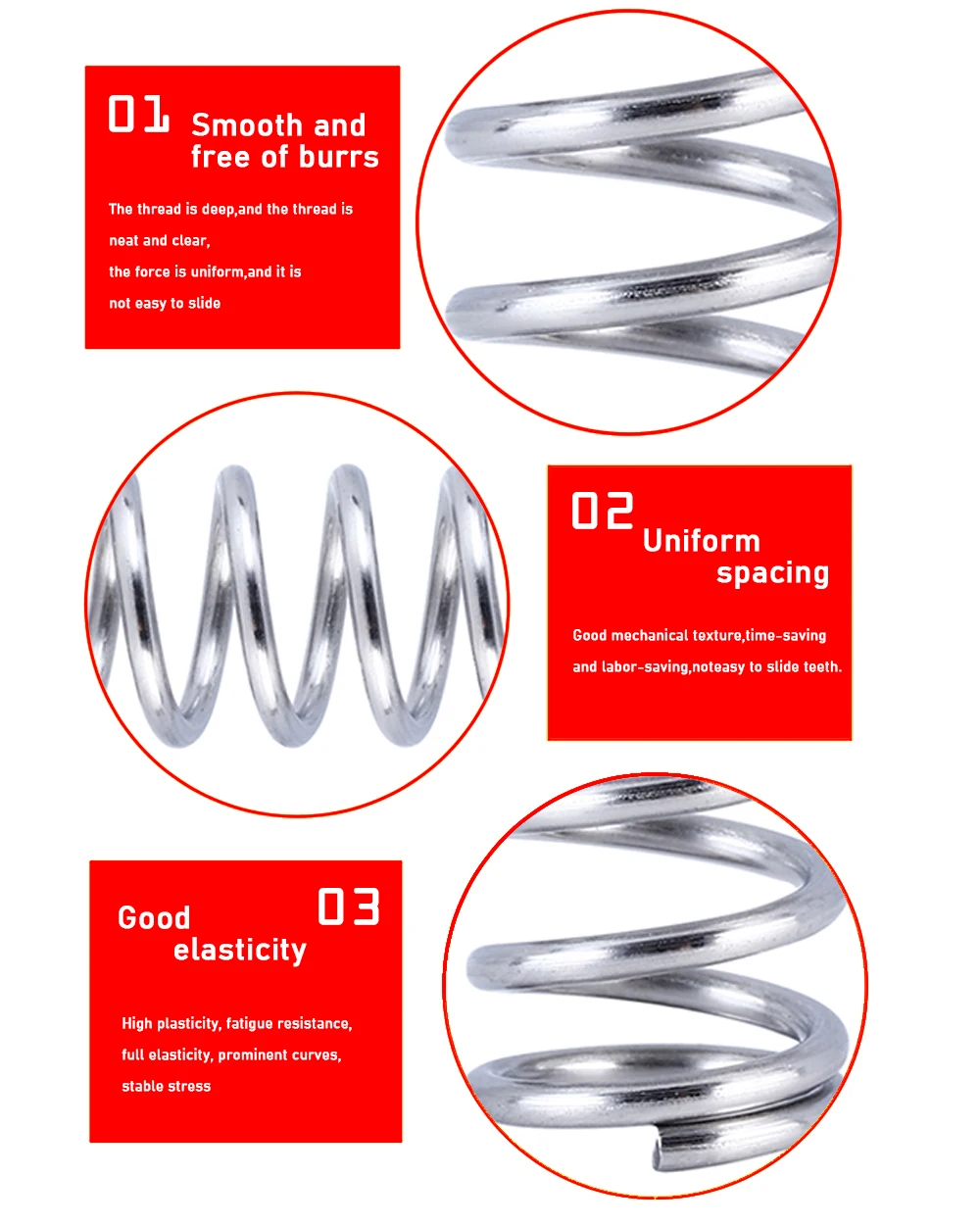 10 ~ 20 Stuks/Partij 0.7Mm 304 Roestvrijstalen Compressieveer Od 4 ~ 12Mm; Lengte 5 ~ 100Mm, Ondersteuning Maatwerk.