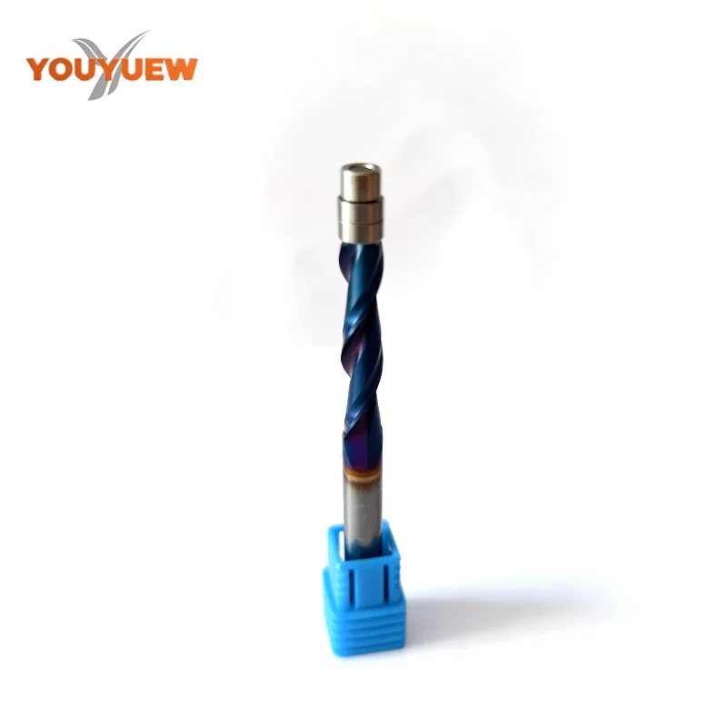 youyuew 1SPCS 6mm6.35mm Shank Solid Carbide Bearing Guided Two Flute Flush Trim Router Bits Woodworking Milling Cutters End Mill