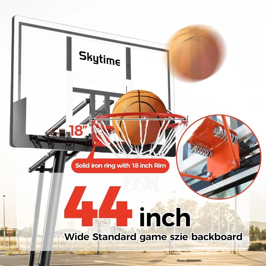 Basketball Hoop OutdoorAdjustable Portable Basketbal Goal System with 5.310ft Height Stepless Regulation
