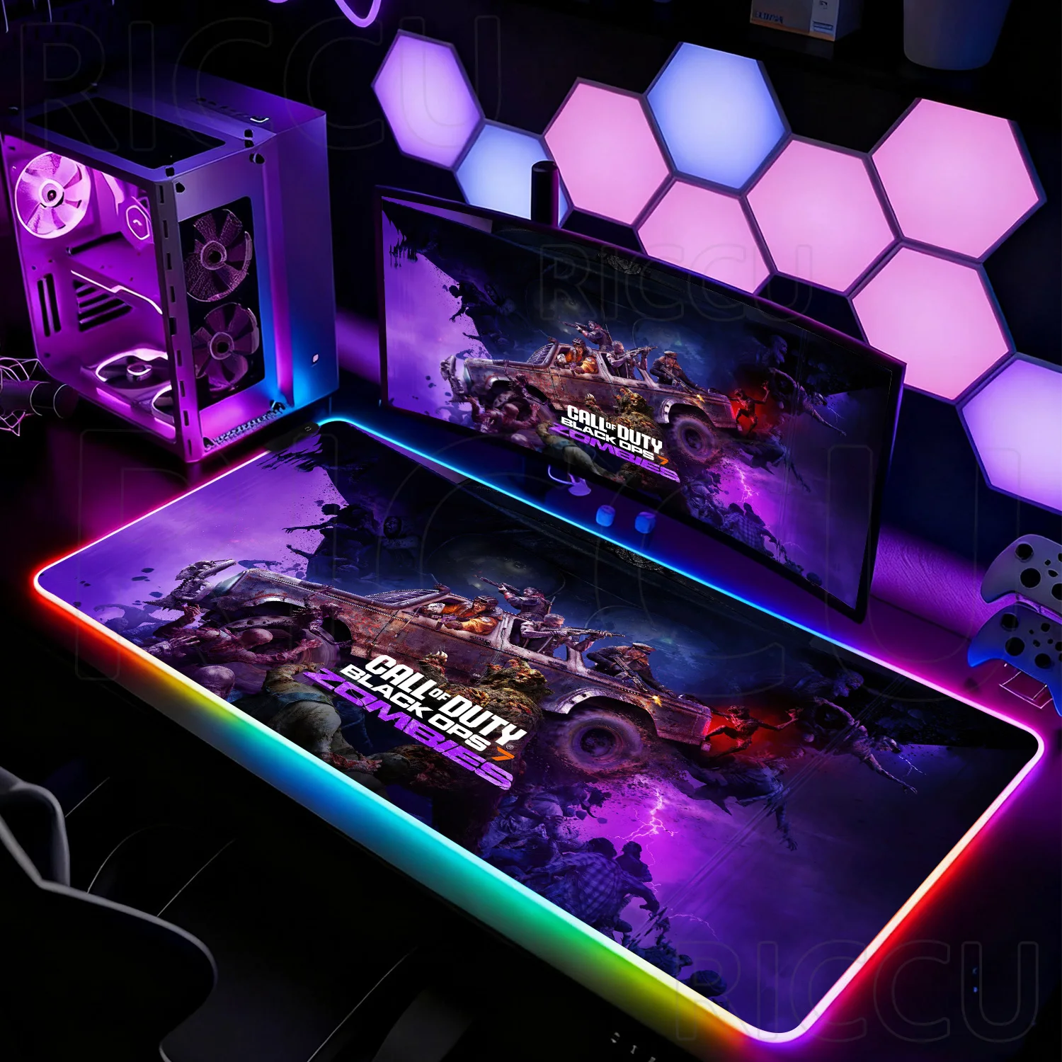 

RGB Esports 1000X500MM C-Call of Duty Black Ops 7 Ghost Large MousePad Gaming Mouse Pad COD Desk Mat Locking Rubber Game LED Mat