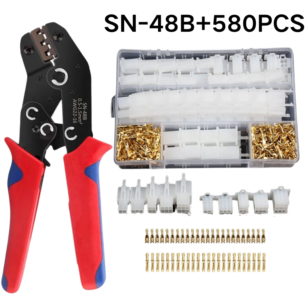 

580Pcs 2/3/4/6/9 pin 2.8mm Automotive Electrical Male Female Cable Terminal Motorcycle Plugs Wire Connector/SN48B Kit