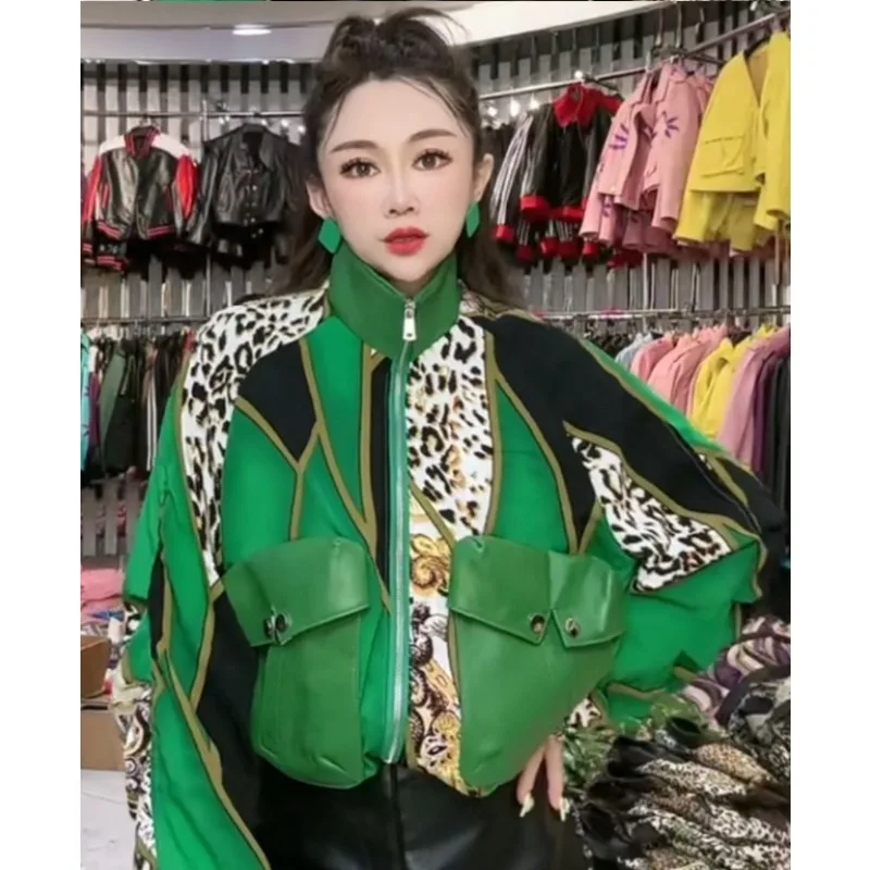 جديد جلد الغنم جلد طبيعي الربيع الصيف تصميم المتخصصة الراقية ليوبارد طباعة رقيقة حماية من الشمس لباس خارجي خفيف ورقيق