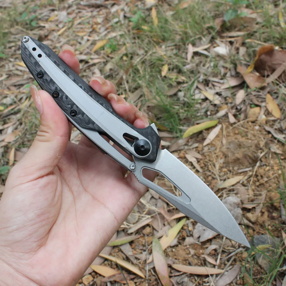 ZT 0990 Carbon Fiber Handle Tool Folding Tactical Knives Mark CPM 20CV Blade Outdoor Survival Camping Combat Small Pocket Knife