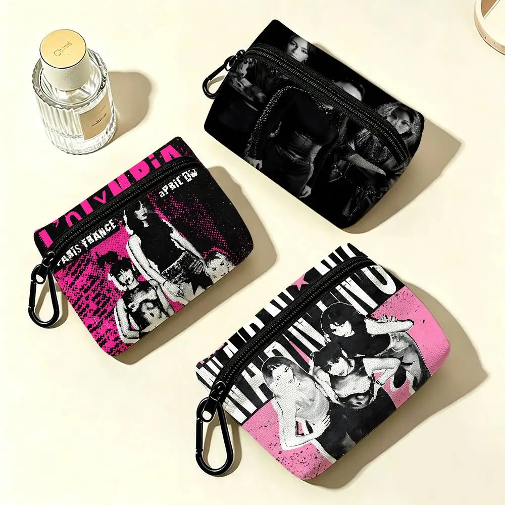 Rock Band The W-Warning Portable Oxford Cloth Coin Purse Alloy Carabiner Hook Small Zipper Pouch For Backpack Belt Daily