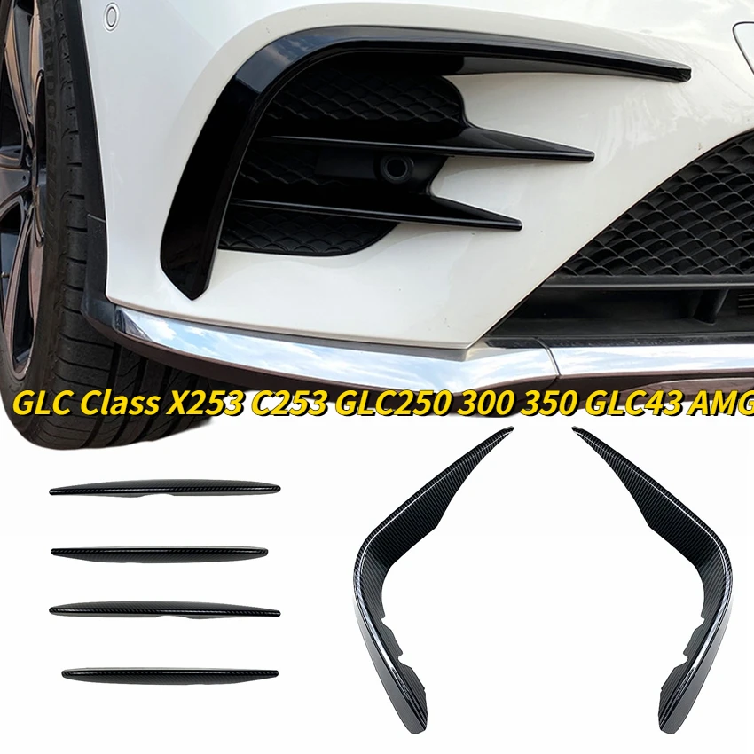 Para mercedes benz glc classe x253 c253 glc250 glc300 glc350 glc43 amg faca de ar frente nevoeiro lâmpada capa grade ripas 2015-2019