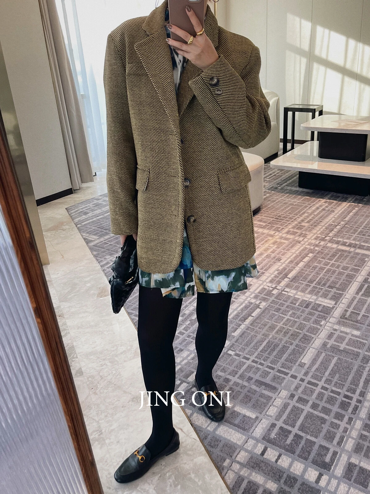 Blazer Plaid Tweed Jackets Coat Woman Clothing 2023 Korean Fashion Style Y2k Autumn Vintage Elegant Winter Tops New Outerwear