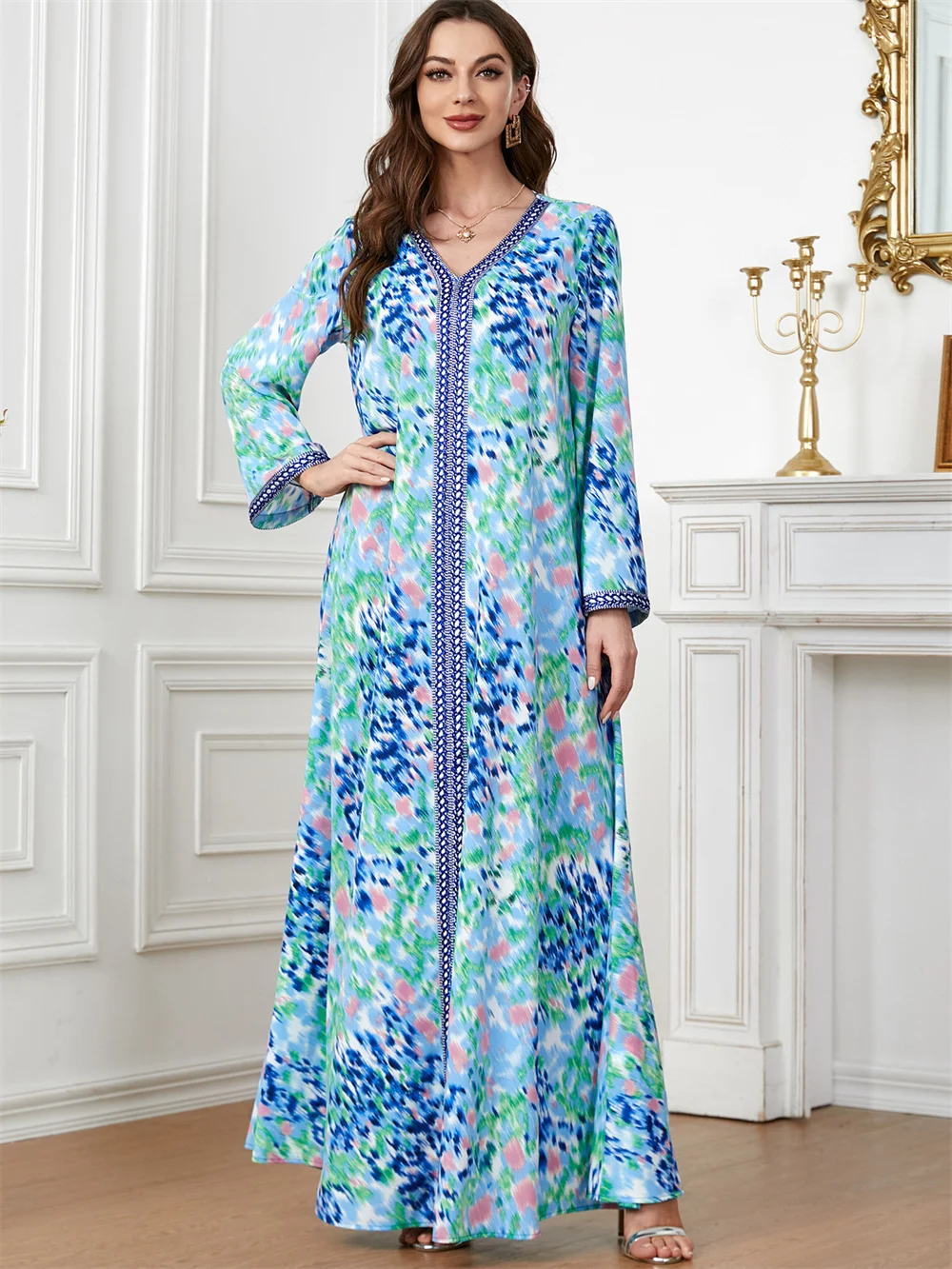 2024 New Modest Eid Dubai Luxury Abayas For Women Party Dress Muslim Robe Elegant Kaftan Abaya Ramadan Jalabiya Caftan Morocco