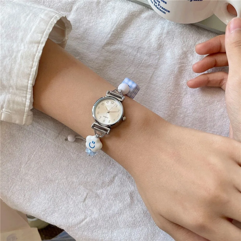 جديد الأزرق سلسلة سوار ساعة قابل للتعديل نجوم ساعة اليد ساعة ملحق الكرتون كوارتز ساعة الفتيات