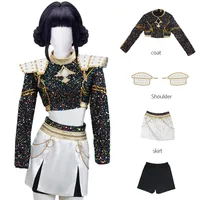 Women Shinny Kpop Demon Hunters Zoey Cosplay Costume Set Zoey Wig Kids Girls Cos Outfits Huntrix Halloween Party Props