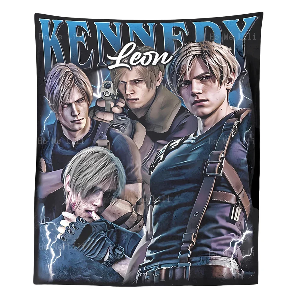 Leon Kennedy Vintage Graphic Classic Poster Tapestry Wall Hanging Decor For Bedroom Living Room Dorm