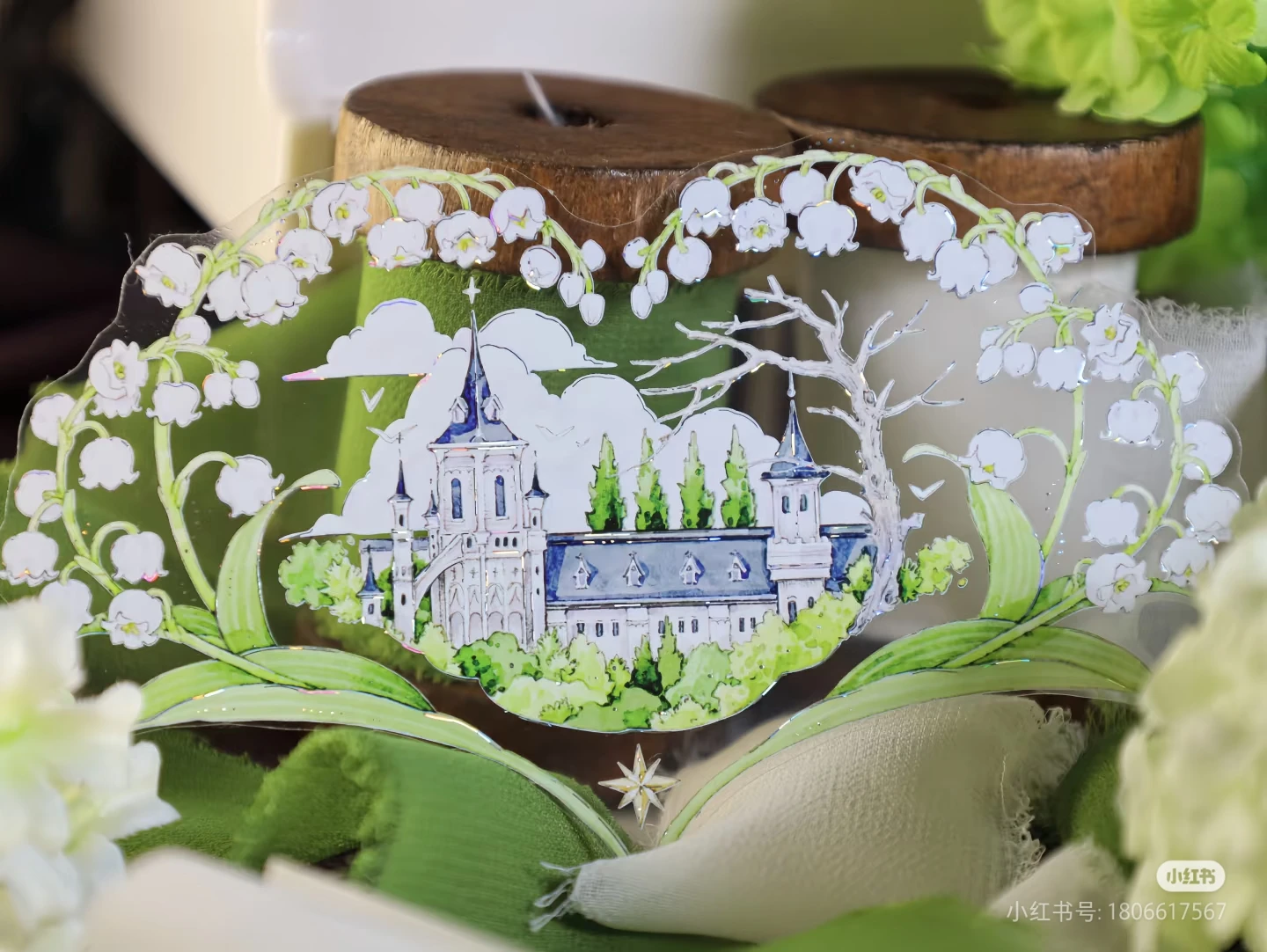 

5M Shine Shell Shiny Pet Washi Tape Planner Journal Badge Diy Green Flower