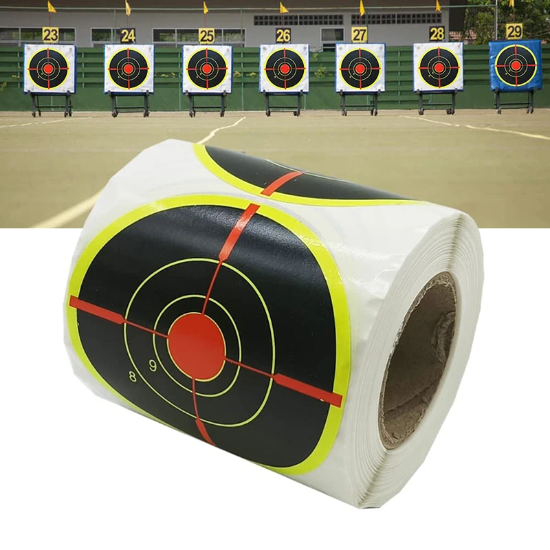 200Pcs/roll Self Adhesive Shooting Target Sticker 7.6cm Splatter Splash Amp Reactive Practice Training Hunting Stickers