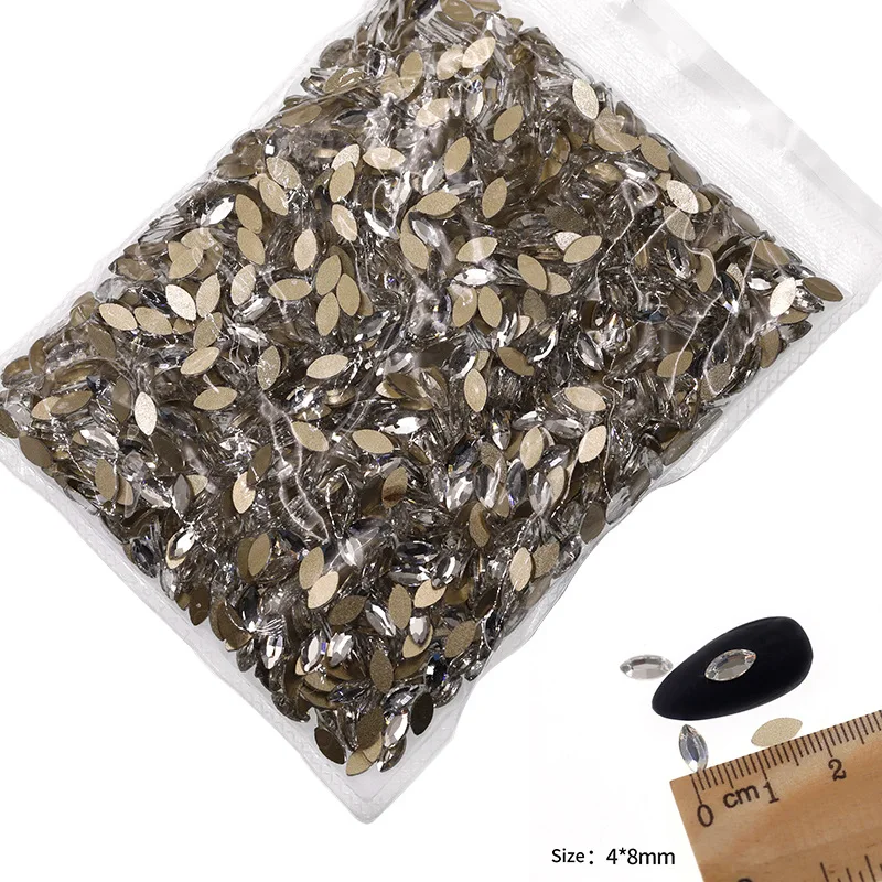VDD P541-P580 Großhandel 1440 Stück Glas-Kristall-Strass mit flacher Rückseite, Glitzerstein in verschiedenen Formen für DIY-Bastelarbeiten, Nagelkunst und Dekoration – Detail 6