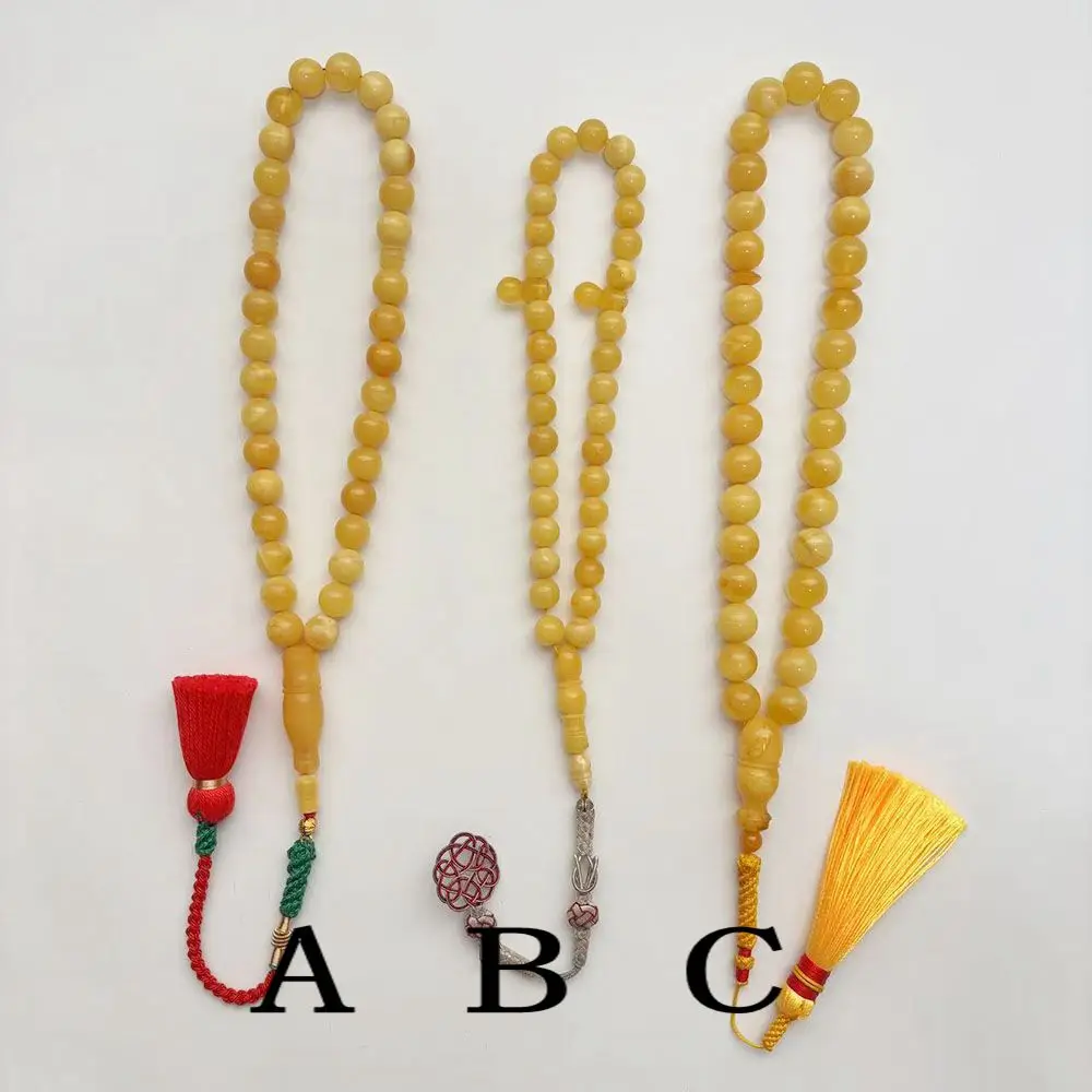 33 سبحة صلاة إسلامية (مسباح) عنبر البلطيق الطبيعي TASBIH مسلم / TA33-09