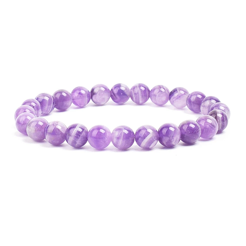 Natural Stone Beads Bracelet For Women Men Amethysts Crystal Quartzs Aquamarines Jades Jewelry Agates Elastic Bangle Bracelets