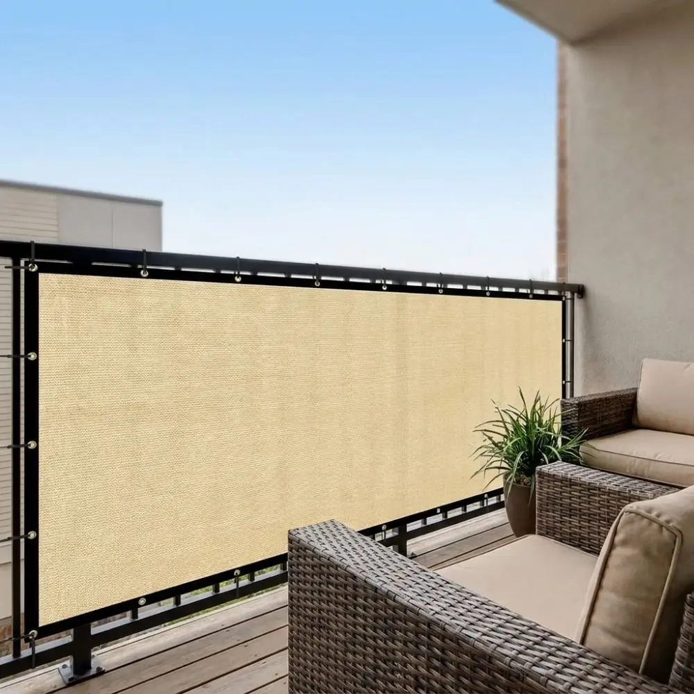 Thickened Balcony Fence Privacy Shade Screen Sun Protection Dust-proof Yard Heat Insulation Privacy Net with Grommets
