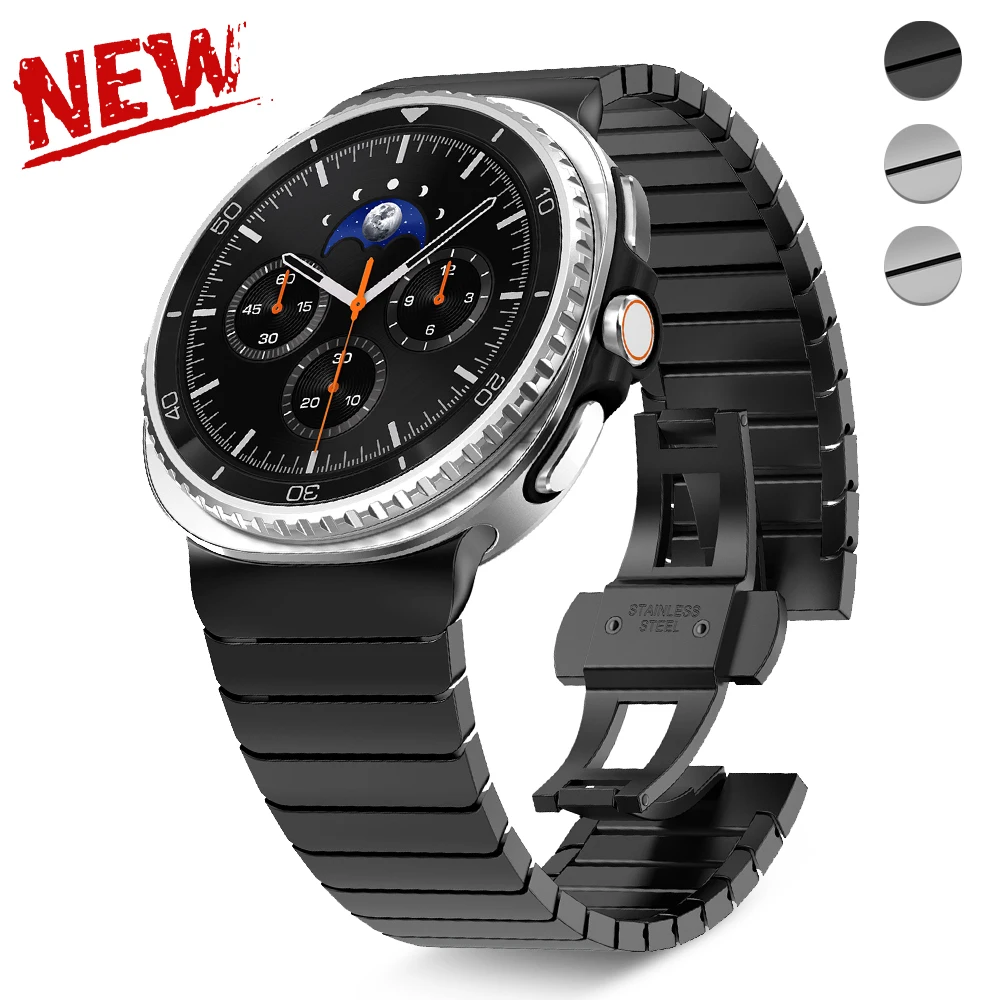 

Роскошный металлический ремешок для Samsung Galaxy Watch 8 Classic 46 мм 44 40 мм без зазоров Ремешок из нержавеющей стали для GALAXY WATCH Ultra 2025 47 мм